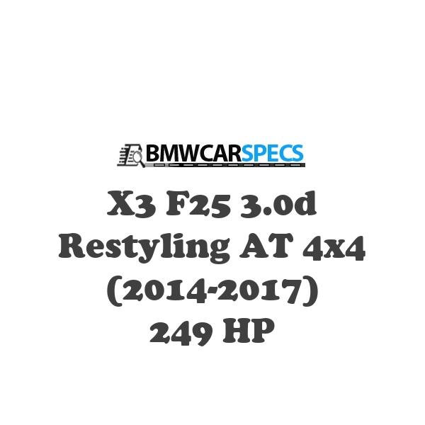 BMW X3 F25 Restyling 3.0d AT 4×4 (2014-2017) 249 HP